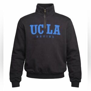 UCLA Bruins Jansport Quarter Zip Sweatshirt Black Blue Collegiate Pullover S